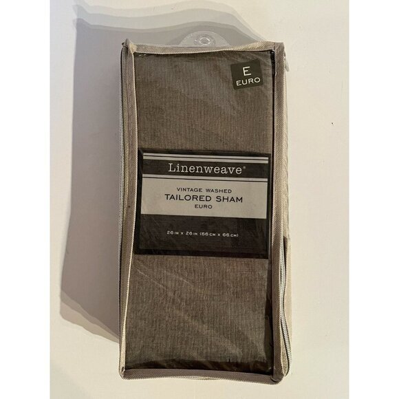 LinenWeave Vintage Washed European Euro Pillow Tailored Sham 26" x 26" Gray NEW - Picture 2 of 5